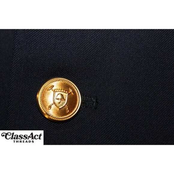 Lauren Ralph Lauren Blazer Men Blue Gold Buttons Suit Jacket Sport Coat Wool 42L - Picture 8 of 10